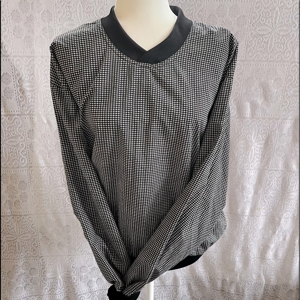 Winner Mate Golf Collection Black and White Hounds Tooth Parka